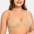 thumbnail image 4 of MELENECA Women's Minimizer Seamless Unlined Comfortable Plus Size Underwire Bra Almond 36DD, 4 of 6