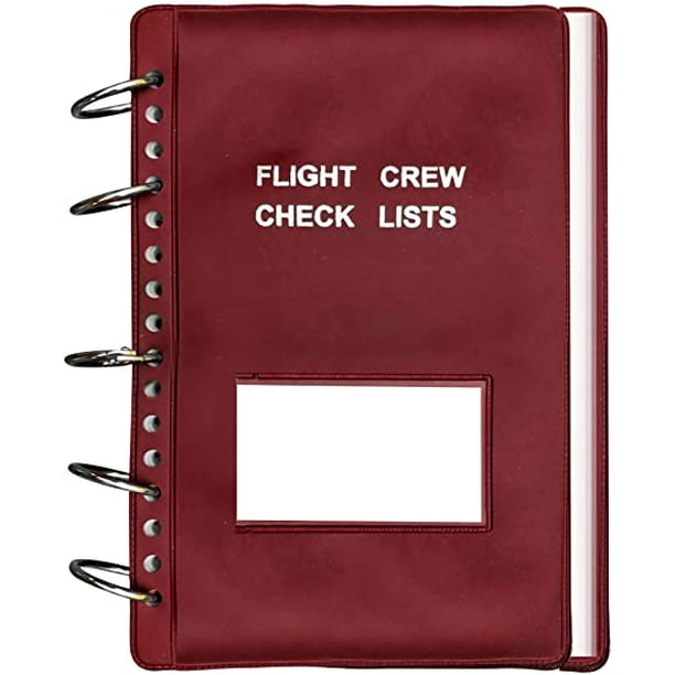 Flight Crew Checklist Binder (Maroon) with 5 Loose Leaf Rings