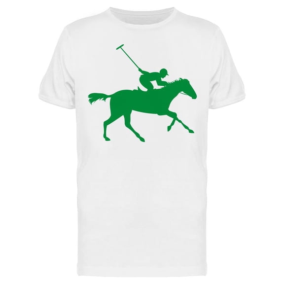Polo Player Green Silhouette T-Shirt Men -Image by Shutterstock, Male Small