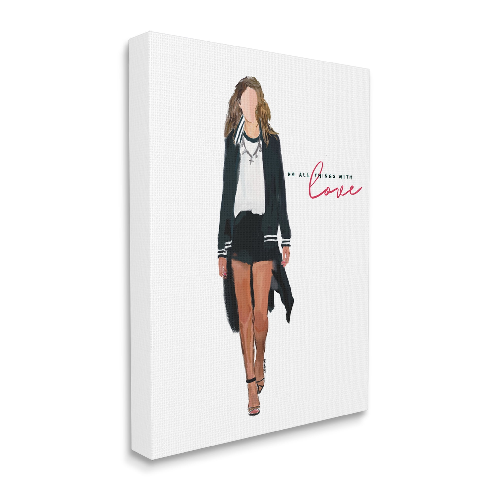 Stupell Industries All Things With Love Inspiring Glam Fashion Woman Graphic Art Gallery Wrapped Canvas Print Wall Art, Design by Amelia Noyes