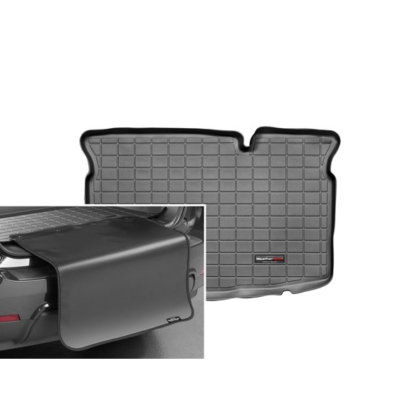 WeatherTech Cargo Trunk Liner with Bumper Protector compatible with 2007-2014 Mazda MAZDA2 - Behind 2nd Row w/ Bumper Protector, Black