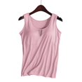 thumbnail image 3 of yunLCZ Square Neck Tank Top Women's Fashionable Casual Soft And Comfortable With Chest Pad Solid Color Vest Summer Sleeveless Tops, 3 of 4
