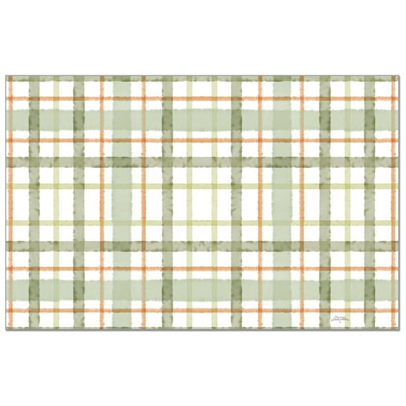 CounterArt "Farmhouse Fall Plaid" 24-Sheet Premium Paper Placemats