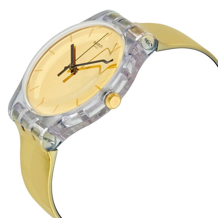 Swatch Goldenall Gold Dial Gold Plastic Men display picture 1