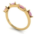 thumbnail image 2 of 0.4 ctw Wedding Band for Women - 14K Yellow Gold Simulated Pink Diamond Stackable Eternity Ring, 2 of 6