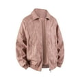 thumbnail image 2 of Faux Leather Coat For Men Lapel Front Zip Long Sleeve PU Outwear Stylish Casual Biker Jacket With Pockets (M, Pink), 2 of 7