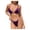 Purple, variant on Women's Sheer Bikini Swimsuit Solid Print V Neck Filled Bra Beach Vacation Pool Party Two Piece Set, Pink XL