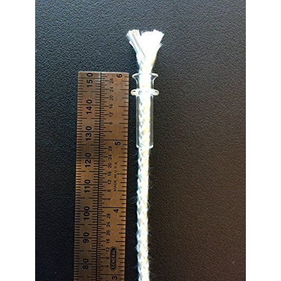 US 6 Thermal .75" Glass Tube Wick Holder - 6 Pieces of 5" x 1/8" Fiberglass Wick for Oil Rock Candle Lamp Adapter Mason Jar Lid DIY Emergency Lighting Mood (18)