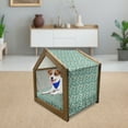 thumbnail image 3 of Floral Pet House, Crooked Twiggy Branches of Flourishing White Magnolia Flowers and Bud, Outdoor & Indoor Portable Dog Kennel with Pillow and Cover, 5 Sizes, Dark Brown Ivory, by Ambesonne, 3 of 5