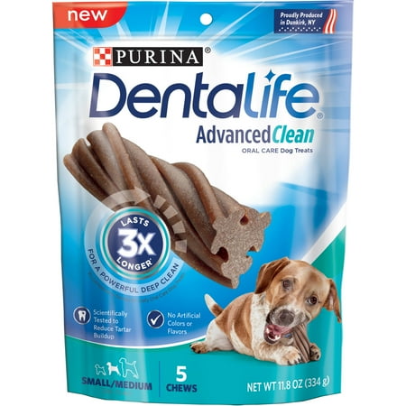 Dogs 8 Ounce Pouches - Purina DentaLife Advanced Clean Oral Care Small/Medium Dog Treats 5ct Pouch