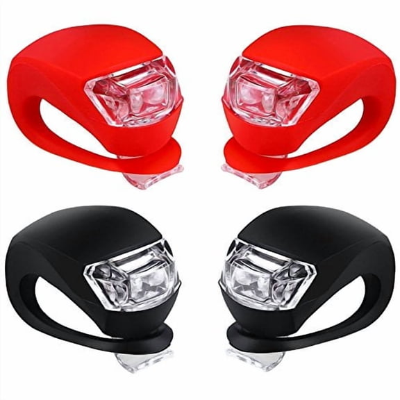 Bicycle Light Front and Rear Silicone LED Bike Light Set - Bike Headlight and Taillight,Waterproof & Safety Road,Mountain Bike Lights,Batteries Included