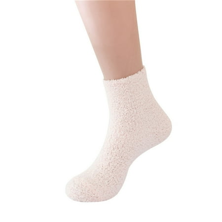 

ZRBYWB Socks Winter Candy Color Tube Socks Coral Fleece Socks Floor Socks Solid Color Warm Socks