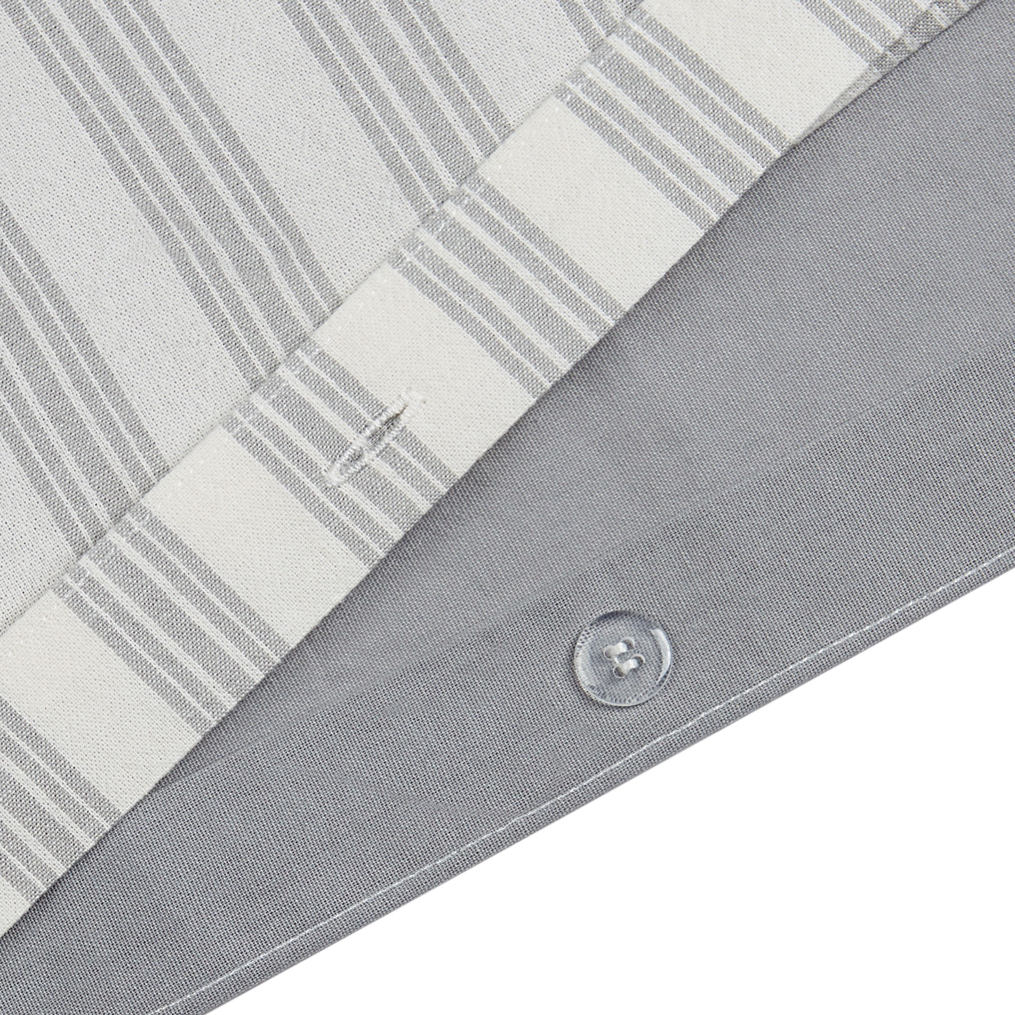 HOMETRENDS 2-Piece Grey Stripe Duvet Cover Set, Twin, 100% Cotton