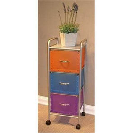 4D Concepts 3-Drawer Chest with Steel Frame and Casters, Multiple Colors