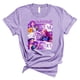 thumbnail image 3 of Pop cazadora para niña Round-Neck Printed Anime Trio Poster T Shirt （Purple）, 3 of 3
