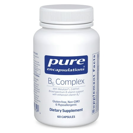 Pure Encapsulations B6 Complex - Supports Nervous System & Brain Health* - Includes B Vitamins - Contains Enriched Vitamin B6 - Non-GMO & Gluten Free - 60 Capsules