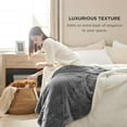 thumbnail image 3 of GentleSoft Sherpa Fleece Blankets King Size for Bed - Thick and Warm Throw for Women and Men, Soft Fuzzy Plush King Blanket for Winter, Grey, 108x90 Inches, 3 of 7