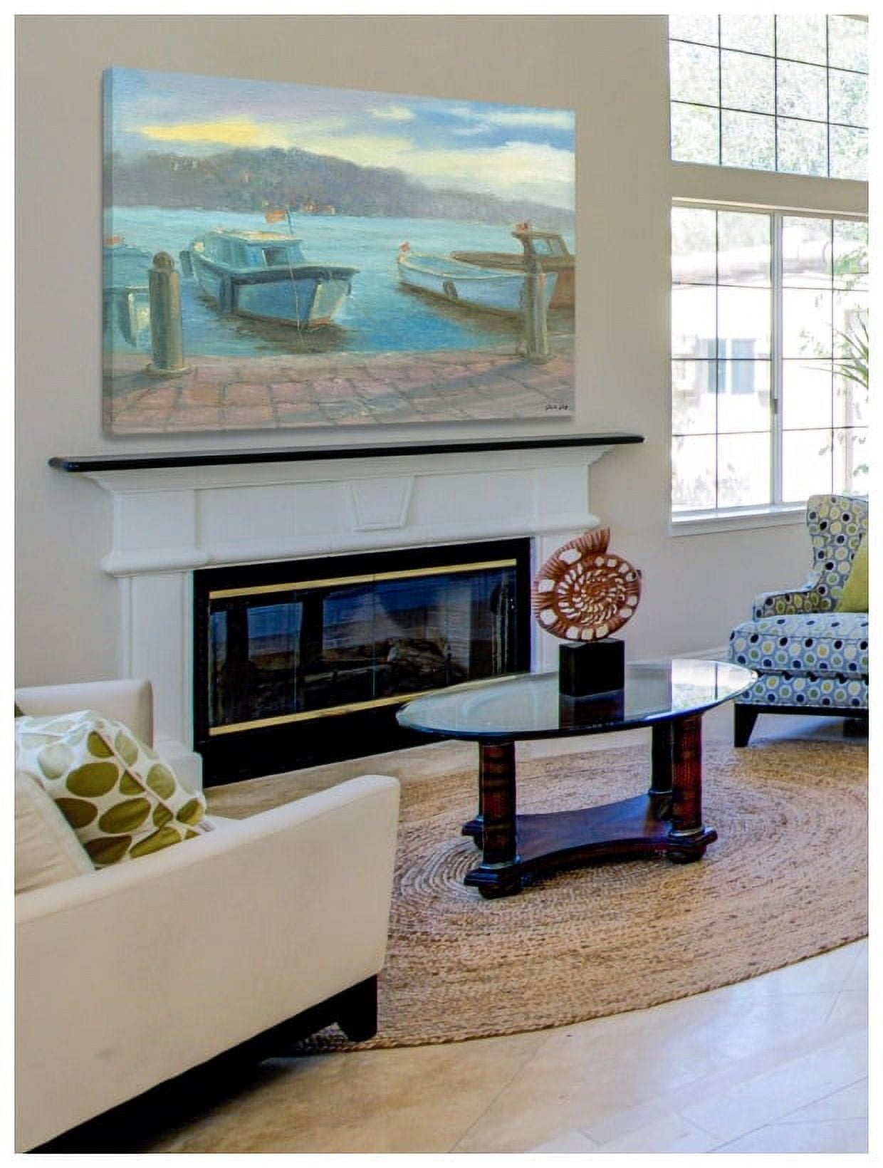 "Morning Dockside" Painting Print on Wrapped Canvas