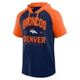 thumbnail image 2 of Men's Logo Athletic Navy Denver Broncos Prime Hoodie T-Shirt, 2 of 3