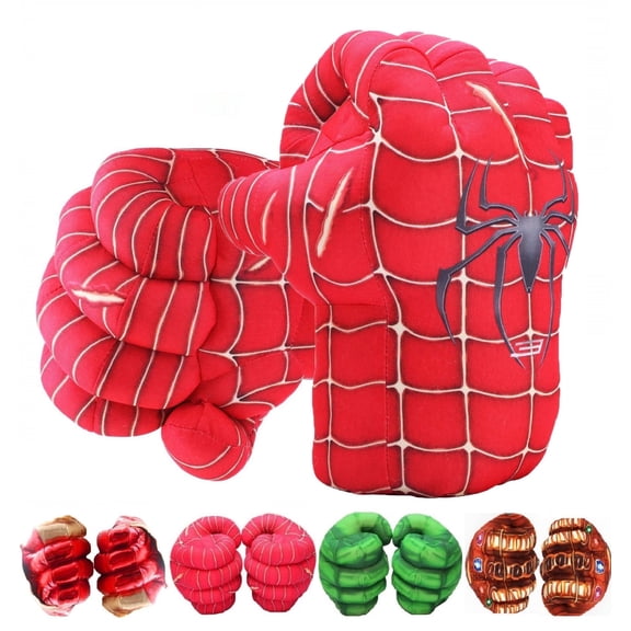 Incredible Spide RS Gauntlet Smash Hands Fists Big Soft Plush Gloves Pair Costume Green