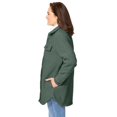 thumbnail image 3 of Woman Within Plus Size Berber Shirt Jacket Long Oversized Fuzzy Fleece Shacket, 3 of 3