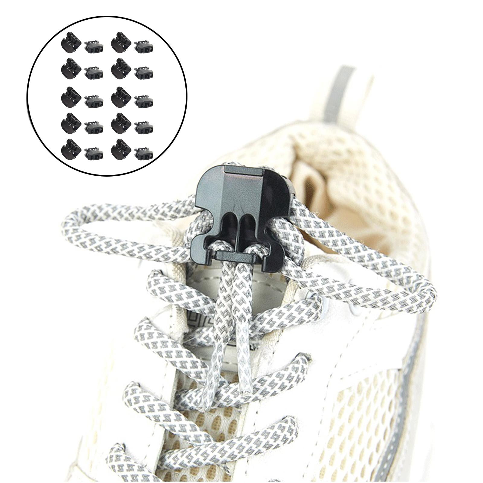 Quick Lock Shoe Strings Cord Fastener Buckle Toggle Black