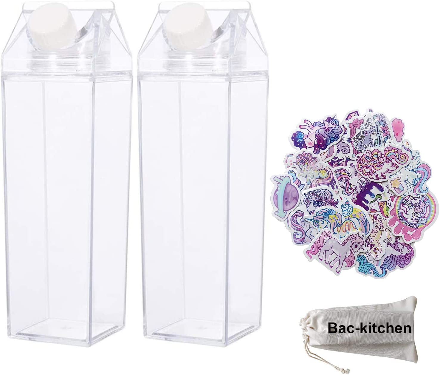 PREMIUM SIP Milk Carton Water Bottles 6 Pack - 17OZ/500ml Each - Clear  Plastic, Unique, Stylish Desi…See more PREMIUM SIP Milk Carton Water  Bottles 6