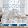 thumbnail image 5 of Dafinner 100% Organic Cotton Goose Feather Down Fibers Comforter Oversized King Size, Hypoallergenic & Breathable Medium Warmth for All Season Duvet Insert (120x98, White), 5 of 9
