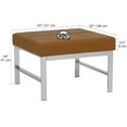 thumbnail image 5 of Atlas Mid Century Modern Metal and Leather Ottoman- Black, 5 of 5