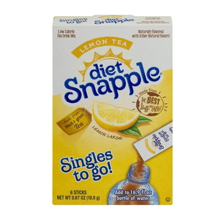 Diet Snapple Drink Mix, Lemon Tea, 6 On the Go Sticks, 1