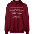 thumbnail image 2 of OXI Hoodie Sweatshirt - Optimist Pessimist And Realist, Basic Casual Hoodie for Men's and Women Fleece Hoodie Long Sleeve - Cardinal Red 3X-Large, 2 of 3