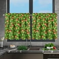 thumbnail image 3 of Christmas 24inches Tier Curtain Green Kitchen Tiers Curtains Light Filter Rod Pocket,2 Panels Set,Black and White,28"X24",2Panels, 3 of 6