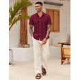 thumbnail image 5 of COOFANDY Mens Button Up Shirts Short Sleeve Untucked Shirts Linen Summer Beach Shirts, 5 of 6