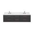 thumbnail image 3 of Castor 72 in W Black Double Bath Vanity, Carrara Marble Top, and Faucet Set, 3 of 11