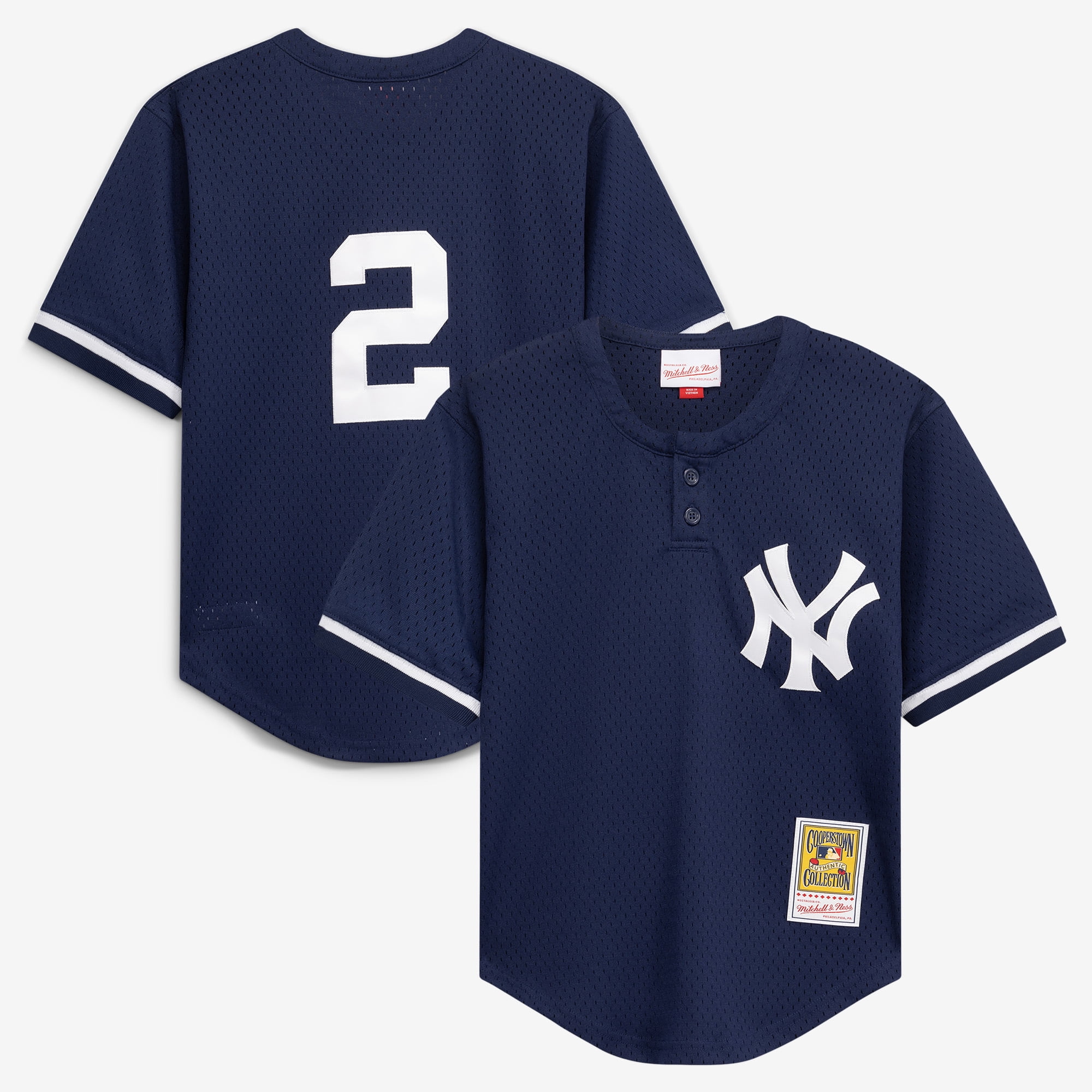 Toddler Mitchell & Ness Derek Jeter Navy New York Yankees Cooperstown Collection Mesh Batting Practice Jersey
