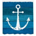 thumbnail image 3 of Ambesonne Anchor Shower Curtain, Timeworn Grunge Marine Art, 69"Wx75"L, Sea Blue Teal, 3 of 3