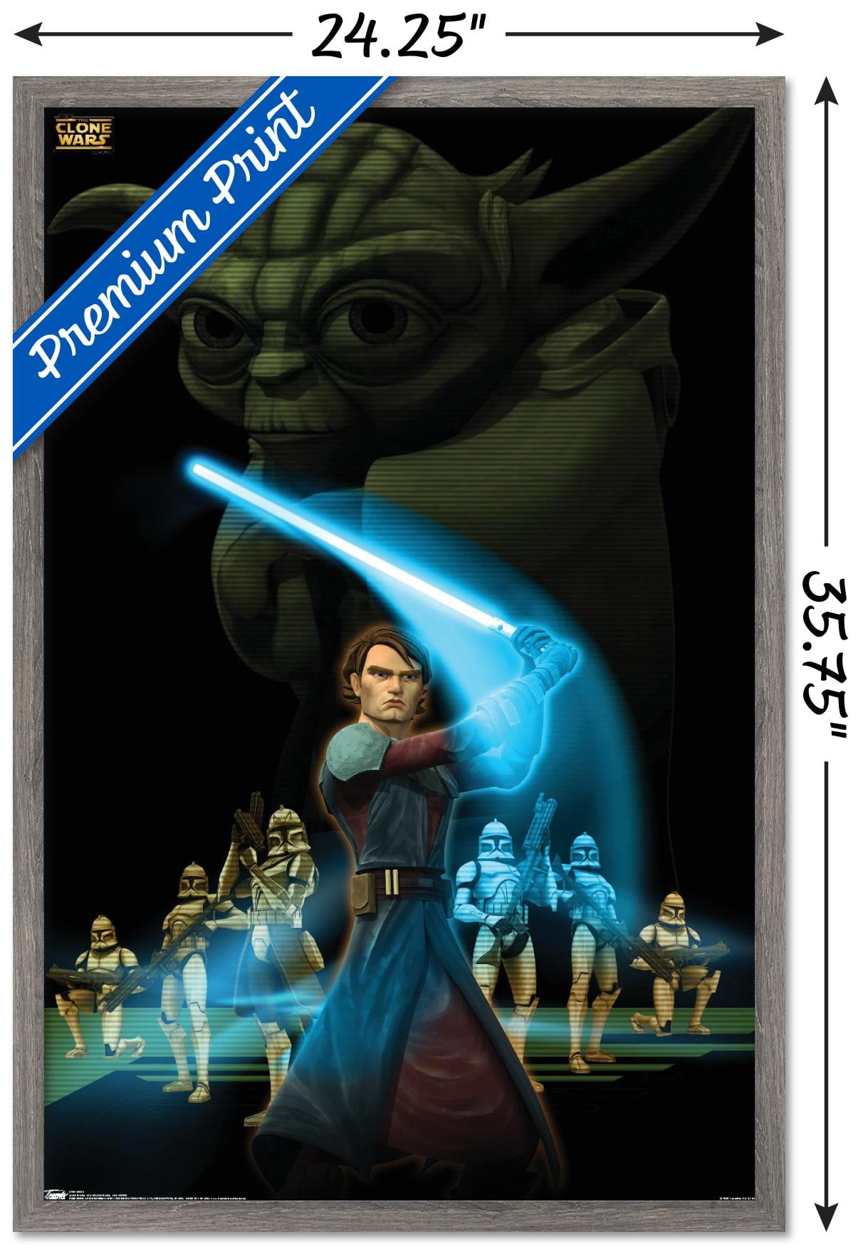 Star Wars: The Clone Wars - The Force Wall Poster, 22.375" x 34", Framed