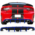 thumbnail image 3 of Ikon Motorsports Compatible with 15-23 Charger SRT Rear Diffuser with Smoke LED Lamp & Blue Reflective Tape, 3 of 9