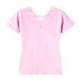 thumbnail image 4 of Girls Cotton Dance Top Athletic Shirt 100% Cotton Slim Fit Short Sleeve Round Neck Activewear for Kids Kids to Teen Pink,Size 12-13 T, 4 of 6