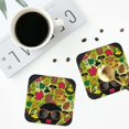 thumbnail image 5 of Disketp Black Head Woman With Mushroom Hair Funny Coasters,6 Pcs Leather Coasters With Holder, Perfect Housewarming Hostess Gifts,Protect Furniture From Water Marks Scratch And Damage, 5 of 9