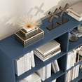 thumbnail image 2 of Homfa 74.3” Double Wide 6-Tier Bookcase, Extra Large Wooden Freestanding Display Bookshelf for Home Office Living Room, Blue, 2 of 7