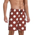 thumbnail image 2 of Sikiie Maroon And White Polka Dot Mens Pajama Shorts, Lounge Pant, Men's shorts，Sleep Pj Shorts for Men-Medium, 2 of 6