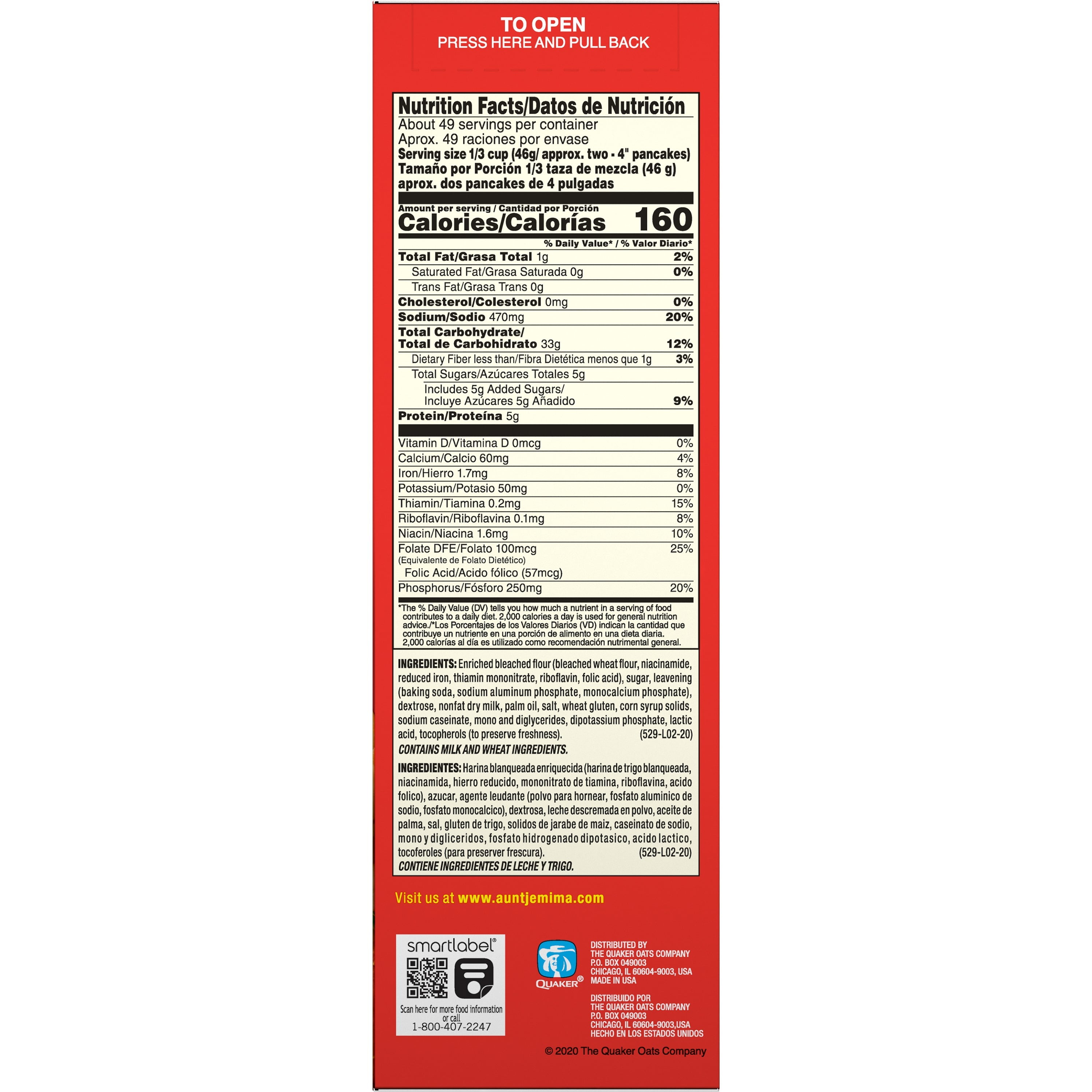 Aunt Jemima Original Complete Pancake & Waffle Mix, 80 oz