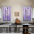 thumbnail image 2 of Vintage Purple Lavender Flower Butterflies Tier Kitchen Curtains for Bathroom Living Rod Pocket Window Drapes 28"x39" 2 Panels Window Treatment Tiers, 2 of 4