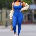 thumbnail image 4 of PENGXIANG Été Bodycon Rompers Respirant Slim Hanche-Lifting Combinaisons Élastiques pour la Forme Physique, 4 of 6