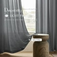 thumbnail image 2 of EcoNesxp Gray Linen Curtains 95" Length 2 Piece Set Dark Gray Light Filtering Country Modern Neutral Living Room Back Pull Pinch Pleat Curtains 95" Length Inch Length 2 Piece Set, 2 of 5