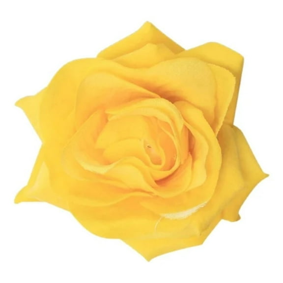 Women Rose Flower Hair Clip In Yellow, Floral Brooch Bridal Accessory, Household Imitation, By Kingtowag