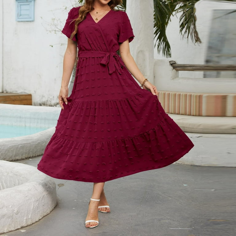 long red maxi dress long sleeve Casarile Red Floral Print V-Neck Balloon Sleeve Maxi Dress – Club L London