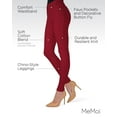 thumbnail image 3 of MeMoi Lisse Chino Cotton Blend Leggings - Womens - Female (S-M, Red), 3 of 7