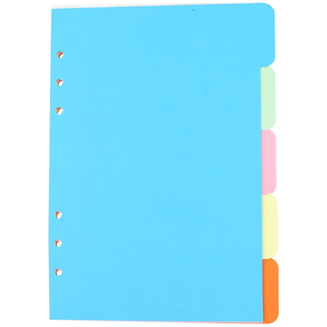 Miangastore 5Pcs Refill Paper Colorful Binder Dividers Organizer Paper Dividers Durable Refill Paper School